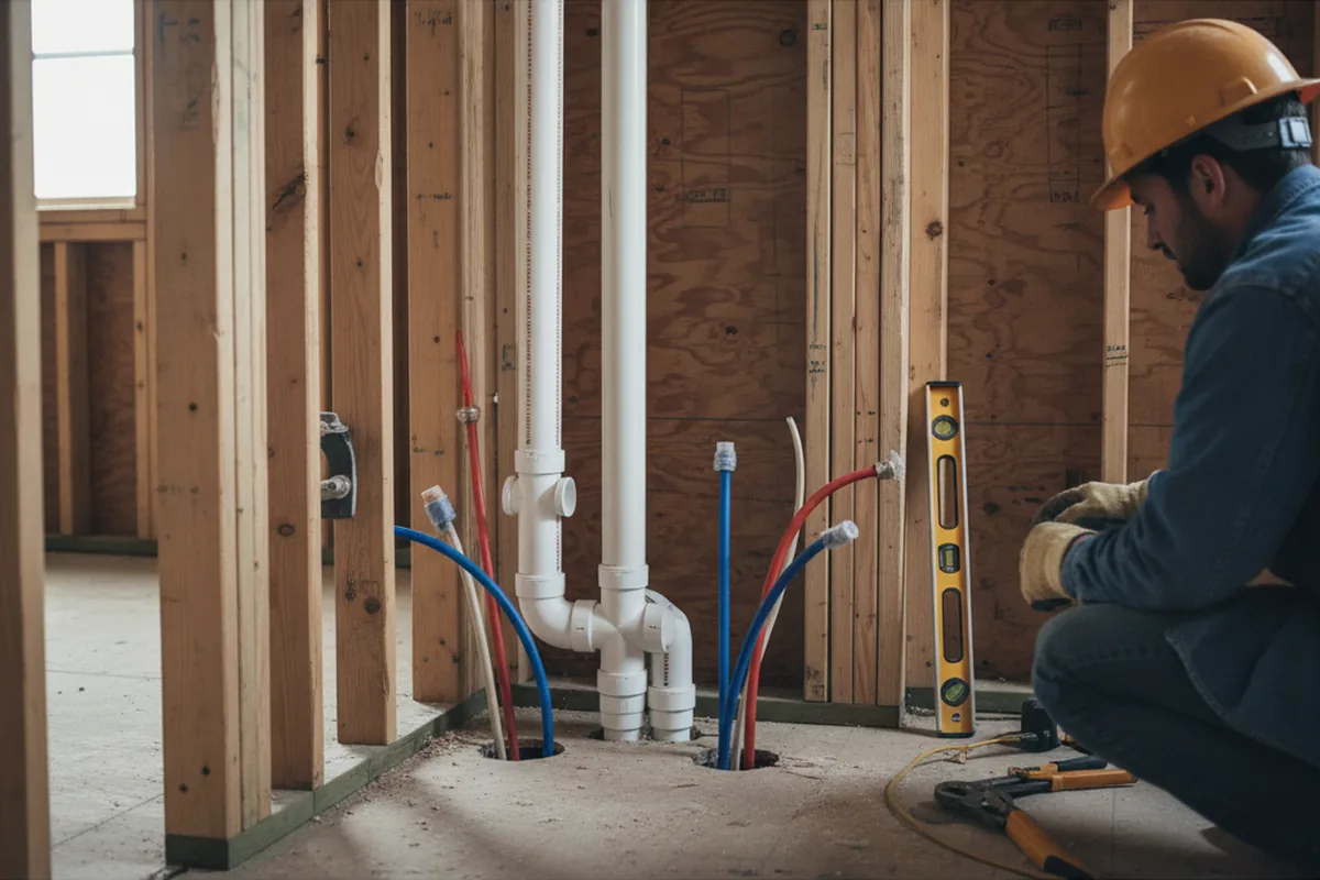 Drain and supply rough-in during Drain Cleaning in Pompton Lakes